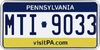 PA license plate MTI9033