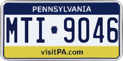 PA license plate MTI9046