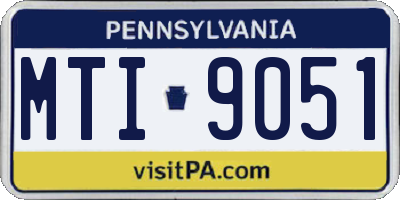 PA license plate MTI9051