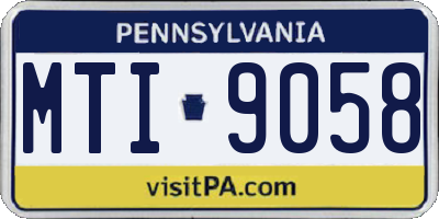 PA license plate MTI9058