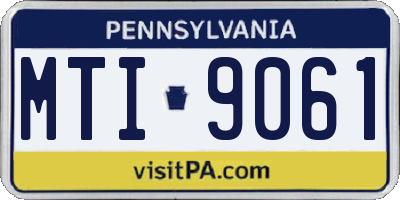PA license plate MTI9061