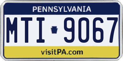 PA license plate MTI9067
