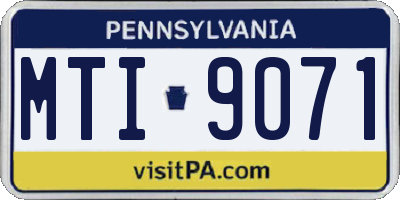 PA license plate MTI9071