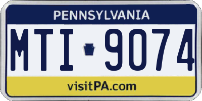 PA license plate MTI9074
