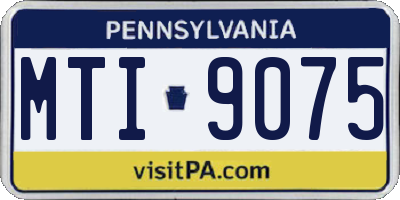 PA license plate MTI9075