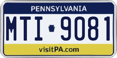 PA license plate MTI9081