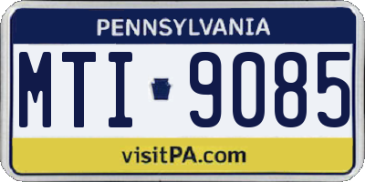 PA license plate MTI9085
