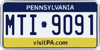 PA license plate MTI9091