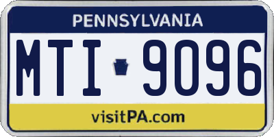 PA license plate MTI9096