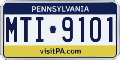 PA license plate MTI9101