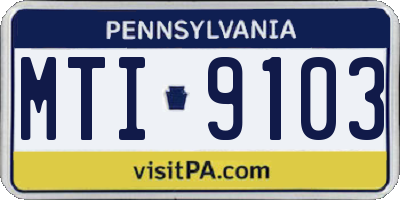PA license plate MTI9103