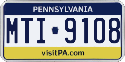 PA license plate MTI9108