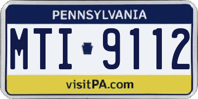 PA license plate MTI9112