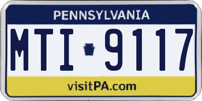PA license plate MTI9117