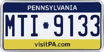 PA license plate MTI9133