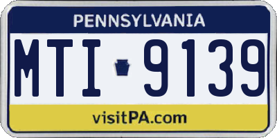 PA license plate MTI9139