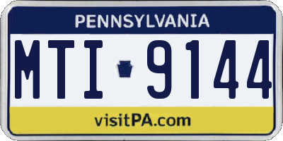 PA license plate MTI9144