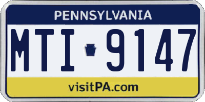 PA license plate MTI9147