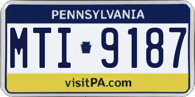PA license plate MTI9187