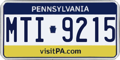 PA license plate MTI9215