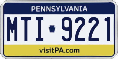 PA license plate MTI9221