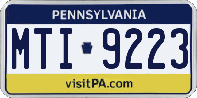 PA license plate MTI9223