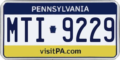 PA license plate MTI9229