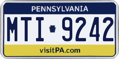 PA license plate MTI9242