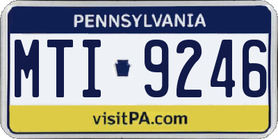 PA license plate MTI9246
