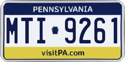 PA license plate MTI9261