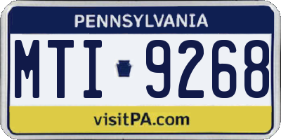 PA license plate MTI9268