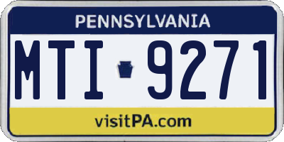 PA license plate MTI9271