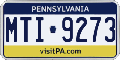 PA license plate MTI9273
