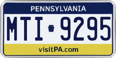 PA license plate MTI9295