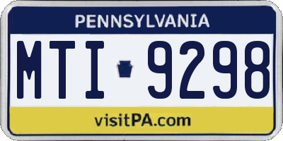PA license plate MTI9298