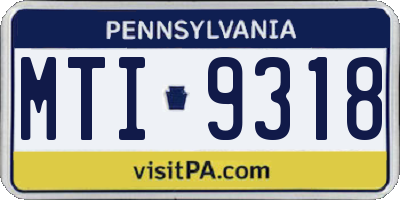 PA license plate MTI9318