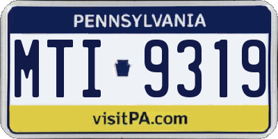 PA license plate MTI9319