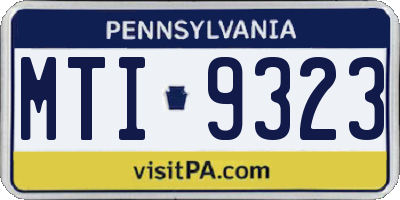 PA license plate MTI9323