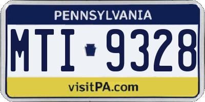 PA license plate MTI9328