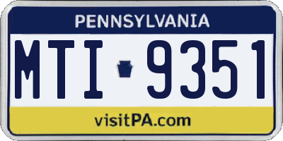 PA license plate MTI9351