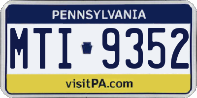 PA license plate MTI9352