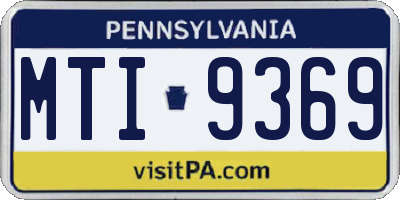 PA license plate MTI9369
