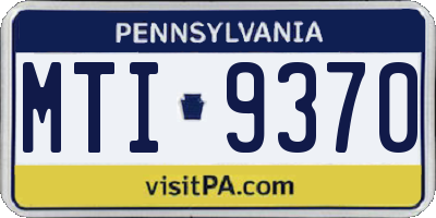 PA license plate MTI9370