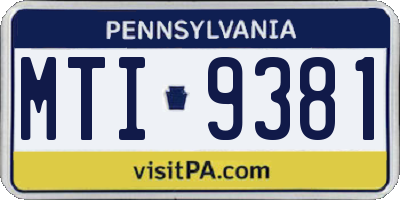 PA license plate MTI9381