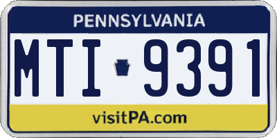 PA license plate MTI9391