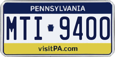 PA license plate MTI9400