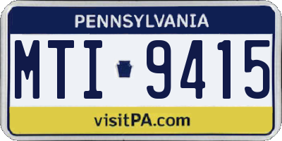 PA license plate MTI9415