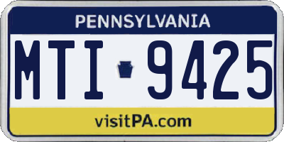PA license plate MTI9425