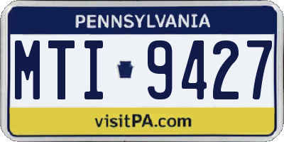 PA license plate MTI9427