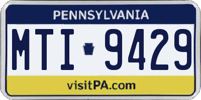 PA license plate MTI9429